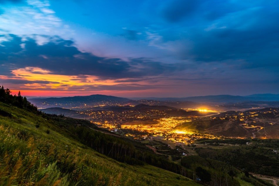 Park city at night